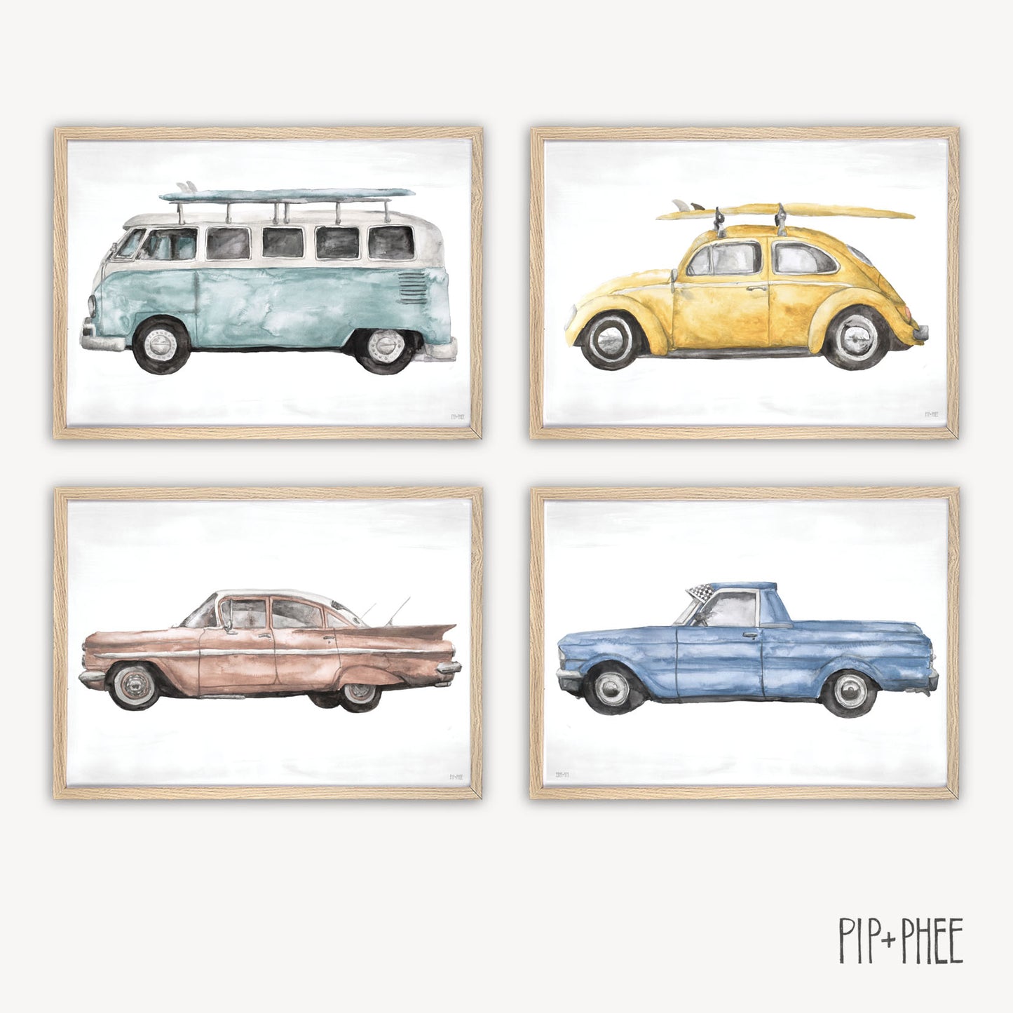 Pip+Phee Kombi Van Art Print - more colours available