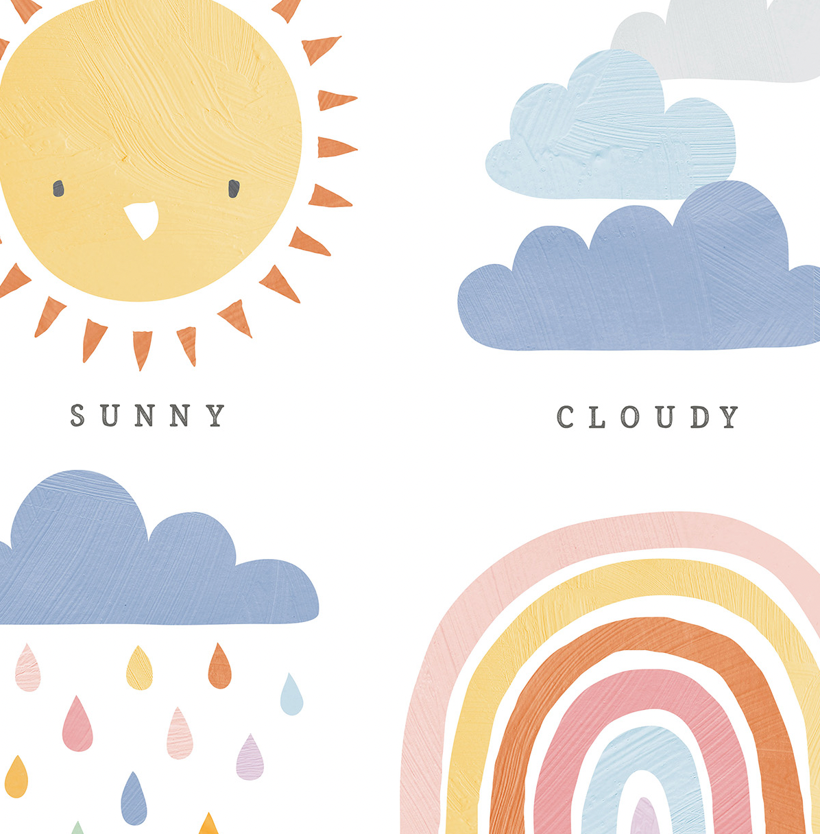 Pip+Phee Clever Cookie Weather Art Print - Dusty Pastel