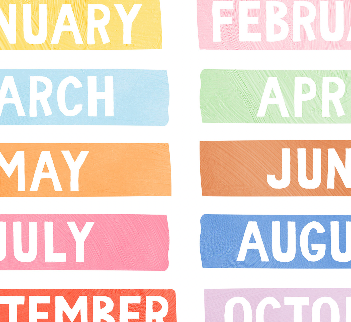 Pip+Phee Clever Cookie Days & Months Art Print - Bright