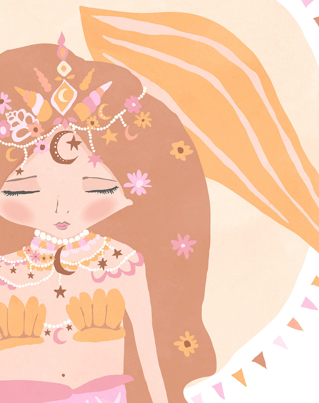 Pip+Phee Cosmic Mermaid Goddess Art Print - Bright