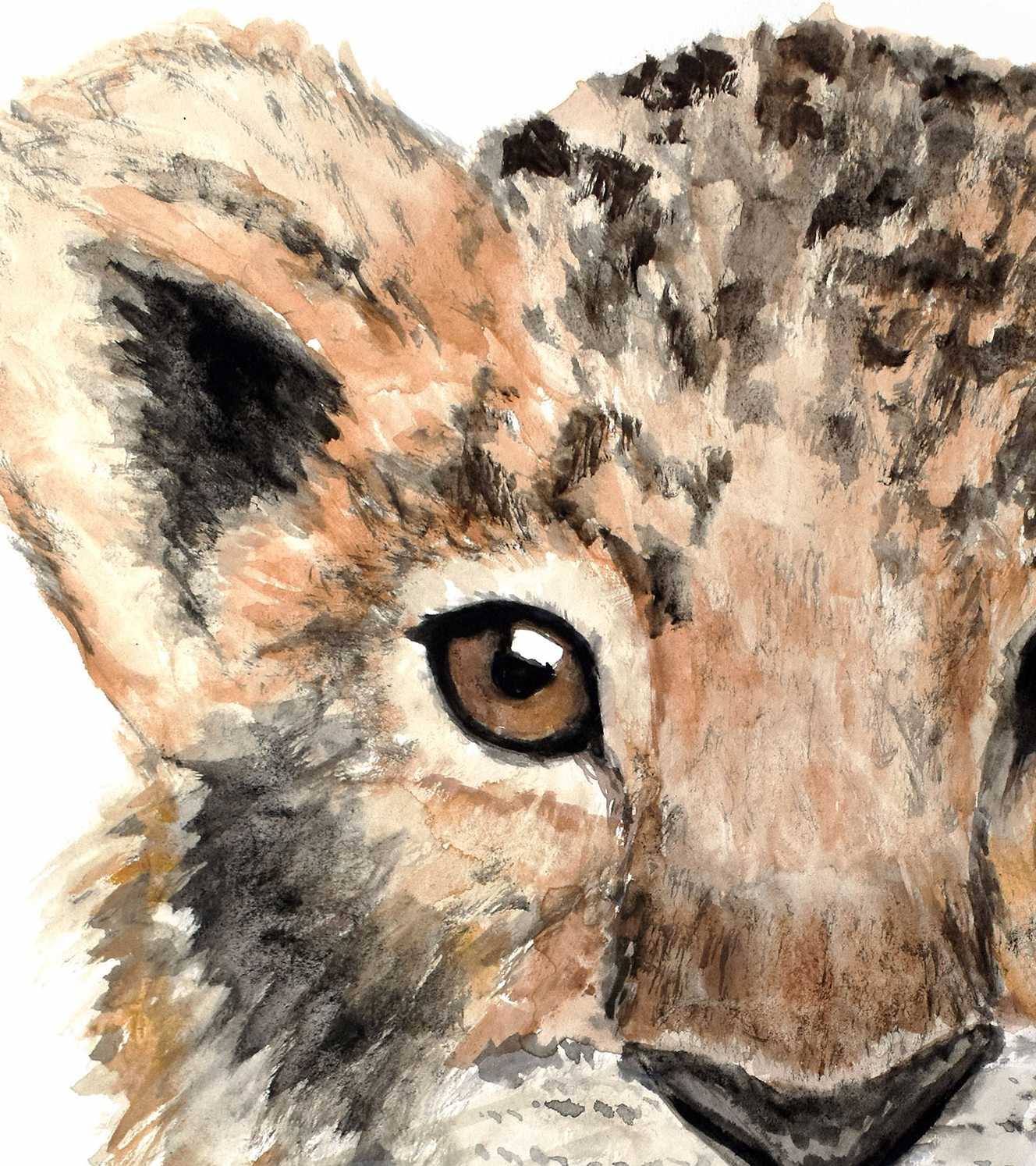 Pip+Phee Watercolour Jungle Lion Art Print