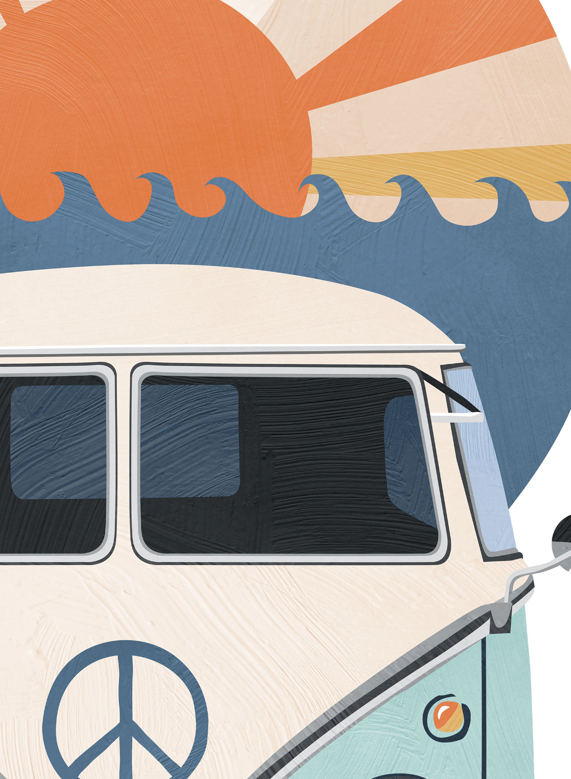 Pip+Phee Sunset Kombi Van Art Print