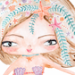 Pip+Phee Coral Mermaid Princess Vine Art Print - White Background