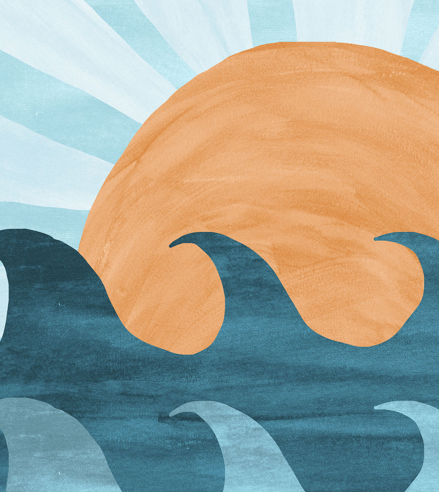 Pip+Phee Good Vibes Surf Sunset Art Print