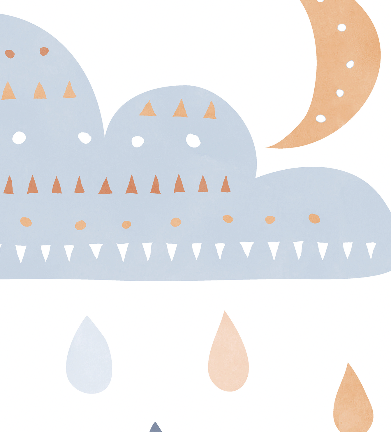 Pip+Phee Spring Rain Art Print - Dusty Blue