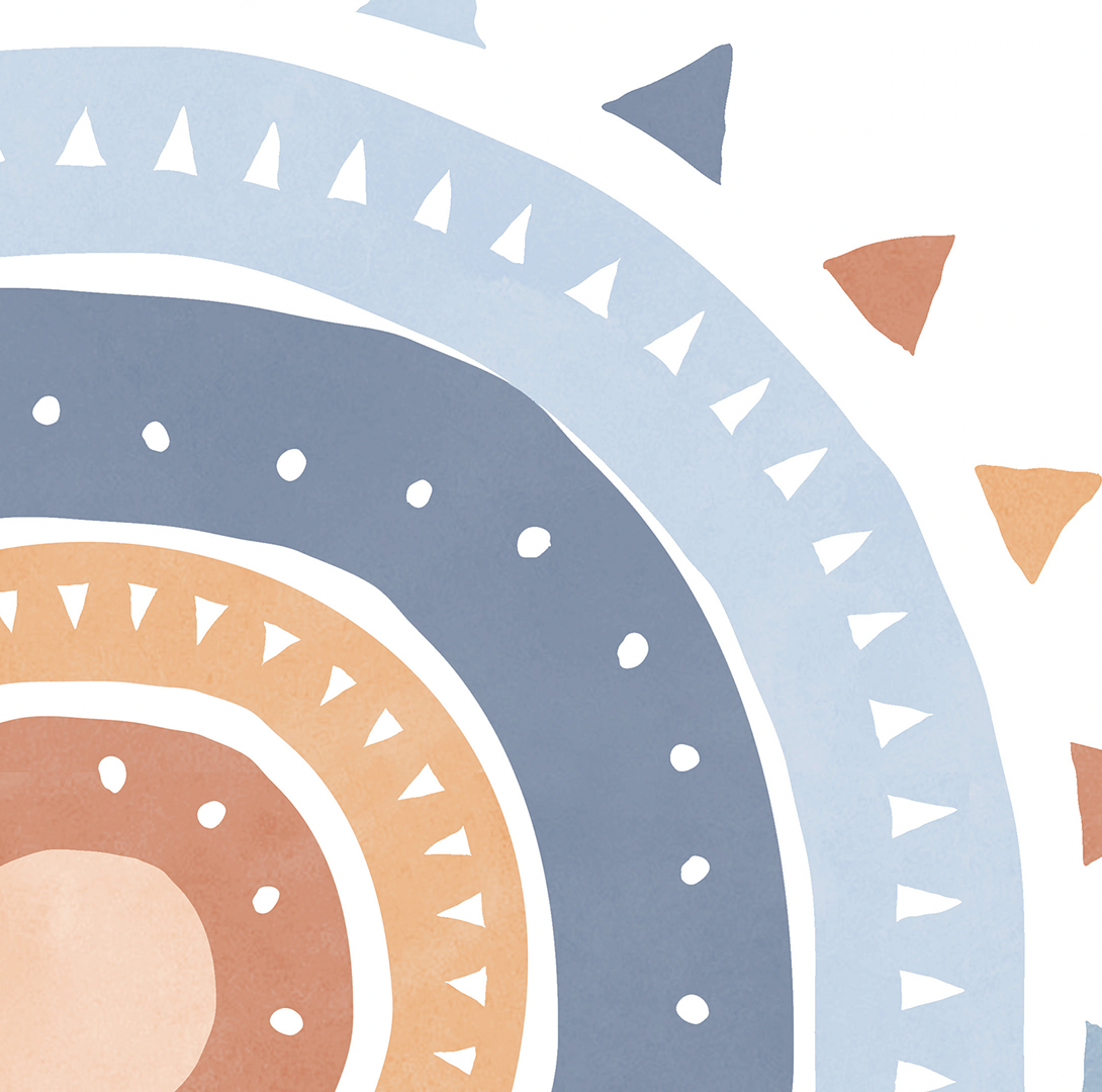 Pip+Phee Spring Sun Art Print - Dusty Blue