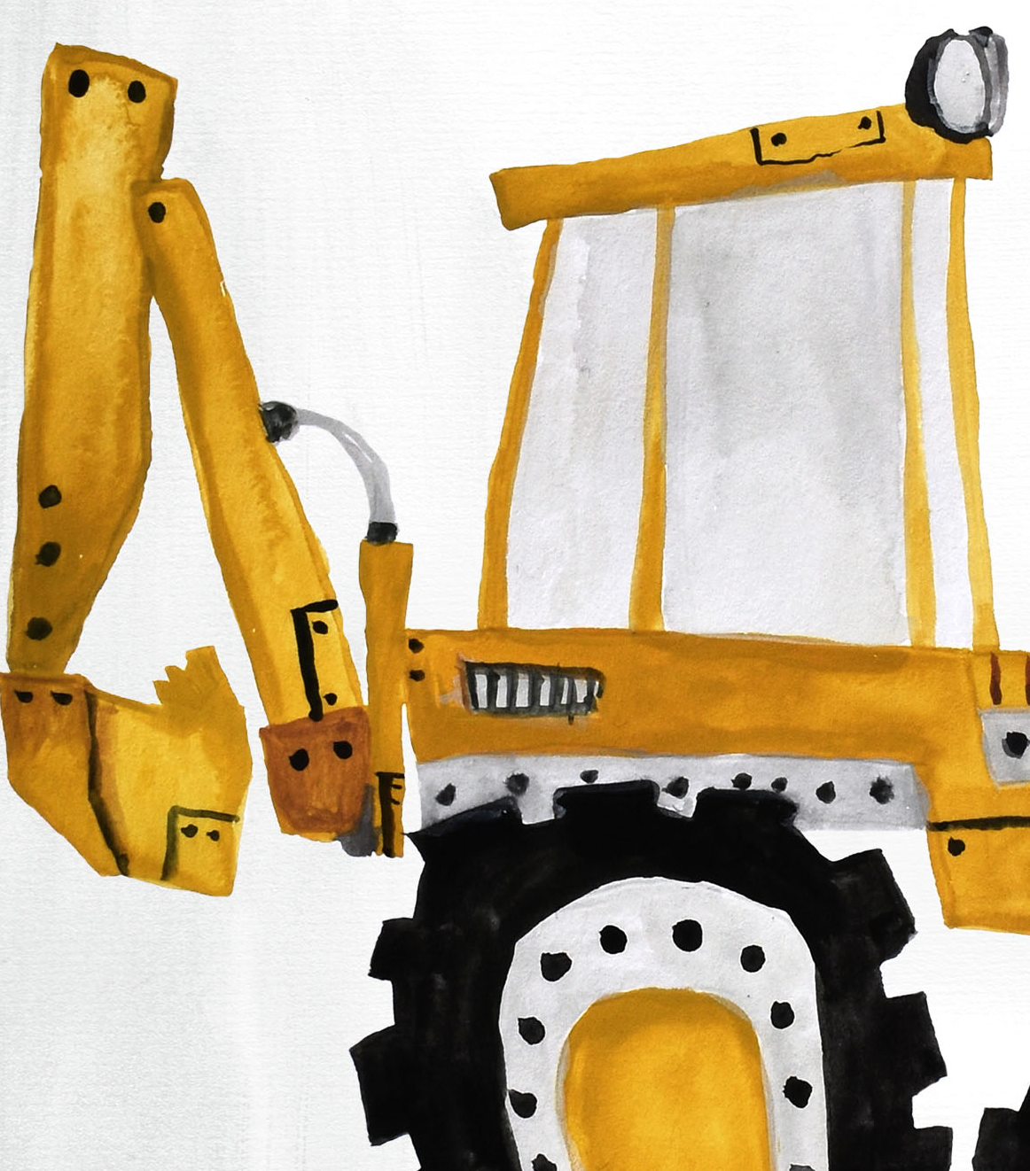 Pip+Phee Yellow Digger Construction Truck Art Print
