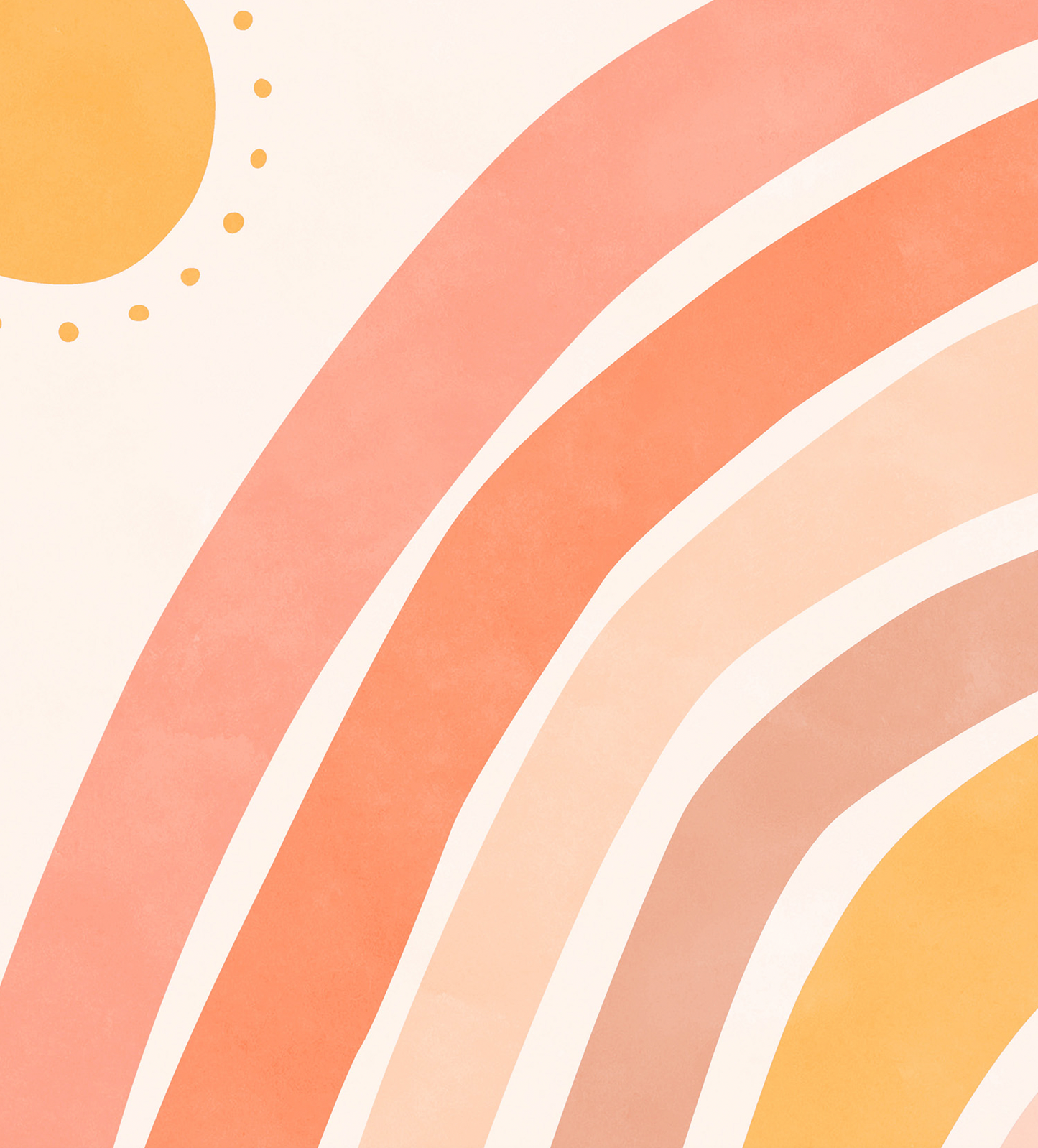 Pip+Phee Sunny Days Rainbow Art Print - Corals
