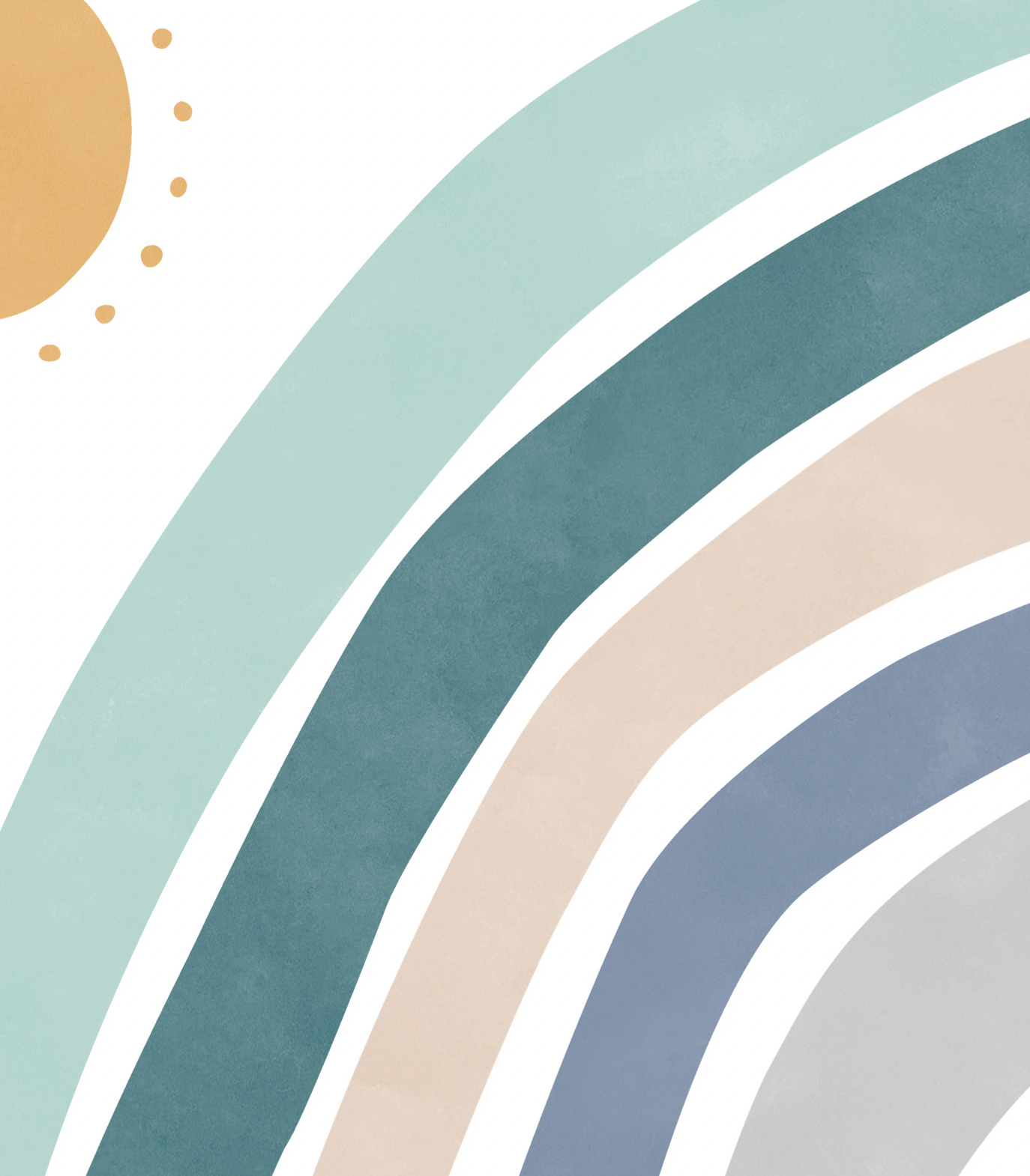 Pip+Phee Sunny Days Rainbow Art Print - Dusty Blue