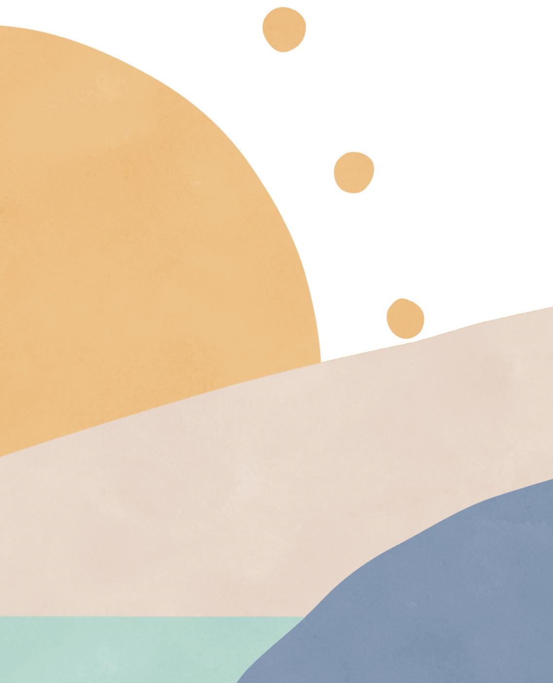 Pip+Phee Sunny Days Mountain Art Print - Dusty Blue