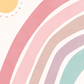 Pip+Phee Sunny Days Rainbow Art Print - Dusty Pink