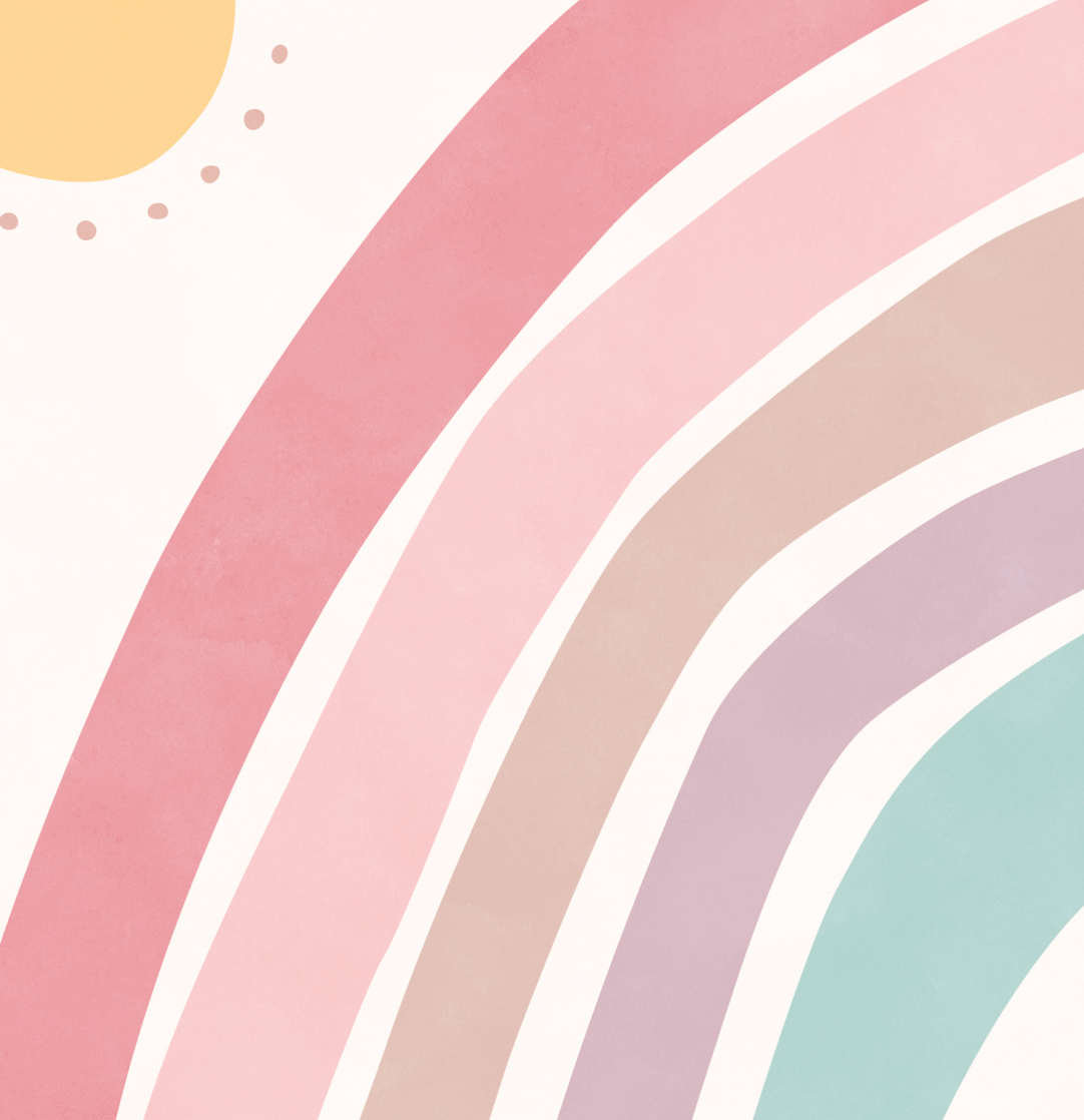Pip+Phee Sunny Days Rainbow Art Print - Dusty Pink