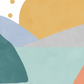 Pip+Phee Sunny Days Mountain Art Print - Teal & Rust