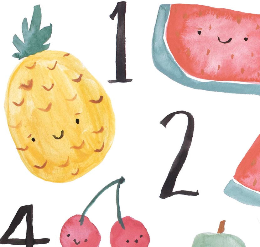 Pip+Phee Fruity Numbers Art Print