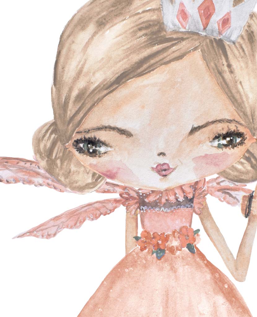 Pip+Phee Peach Princess Moon Balloon Art Print