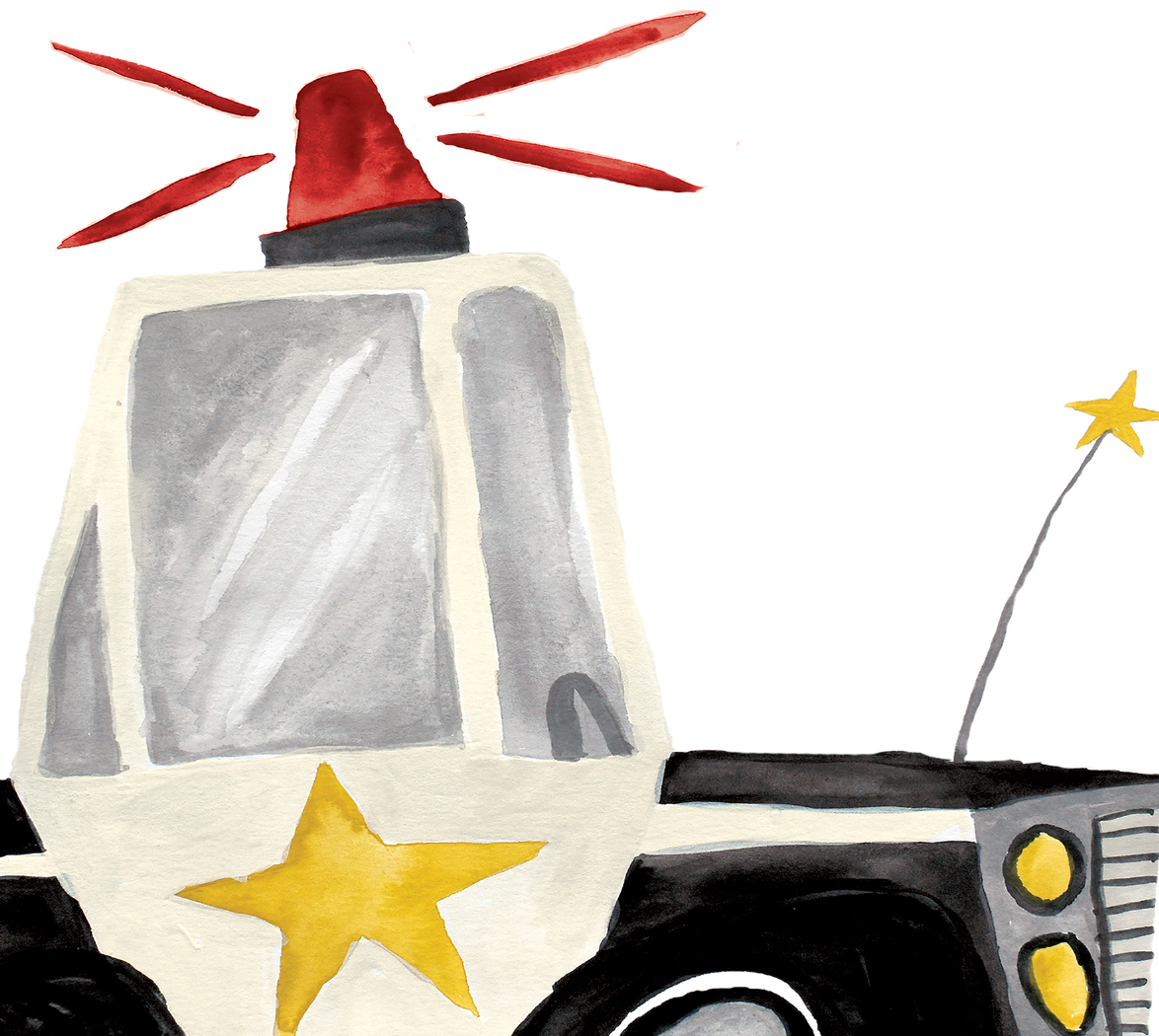 Pip+Phee Police Car Art Print - Landscape