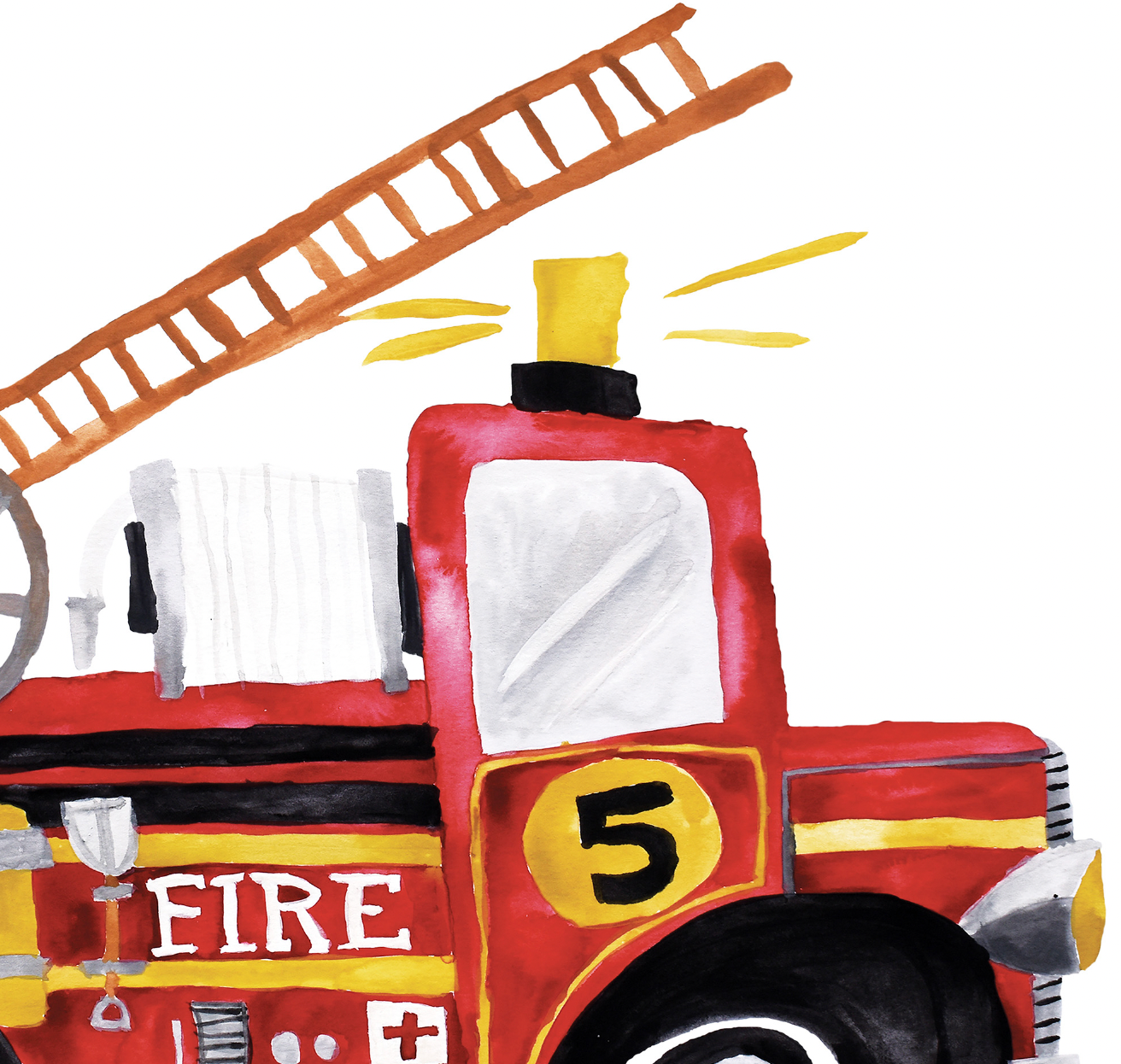 Pip+Phee Fire Truck Art Print - Landscape