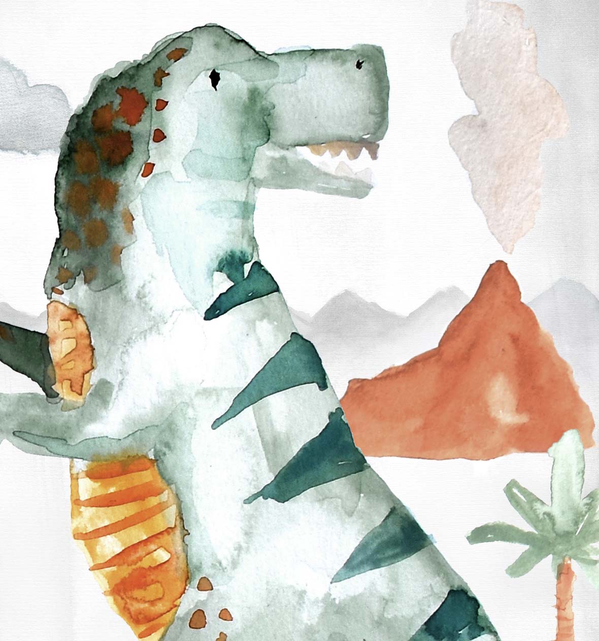 Pip+Phee Dinosaur Trex Watercolour Art Print