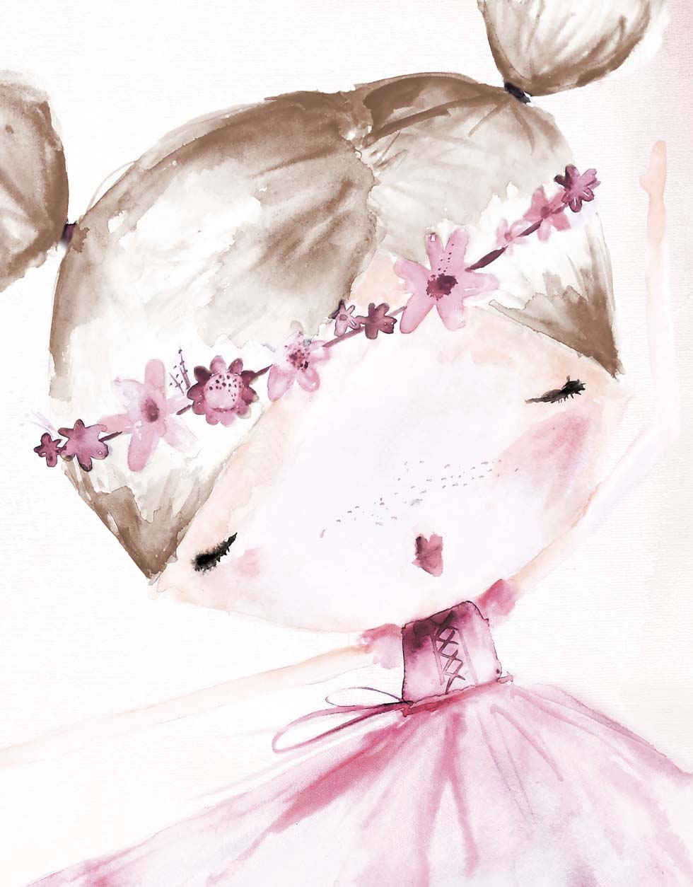 Pip+Phee Ballerina Art Print - Different Hair colours