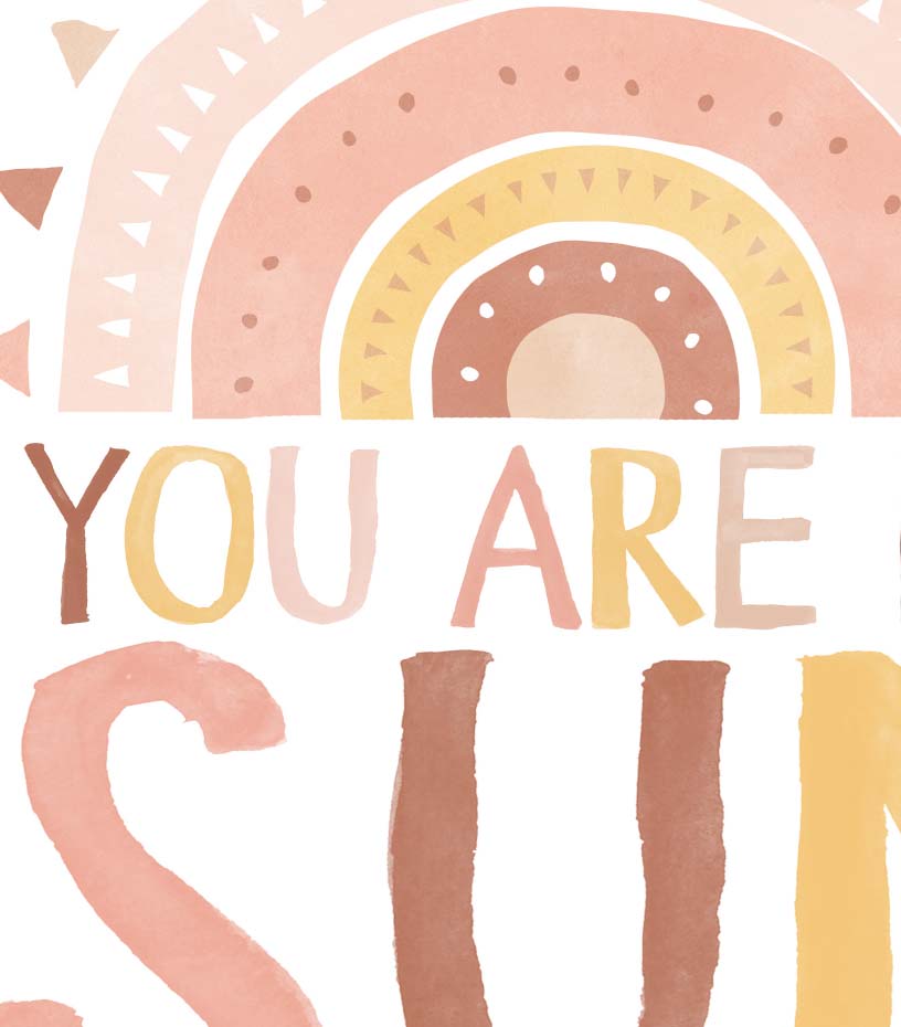 Pip+Phee You Are My Sunshine Art Print - Coral Sand
