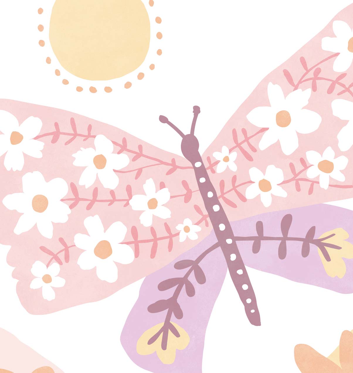Pip+Phee Daisy Butterfly Art Print - Pastel