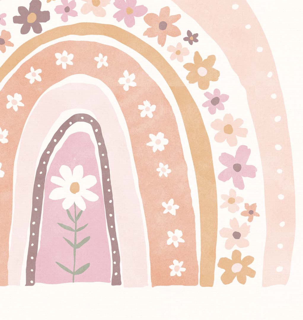 Pip+Phee Daisy Rainbow Circle Art Print - Dusty Peach