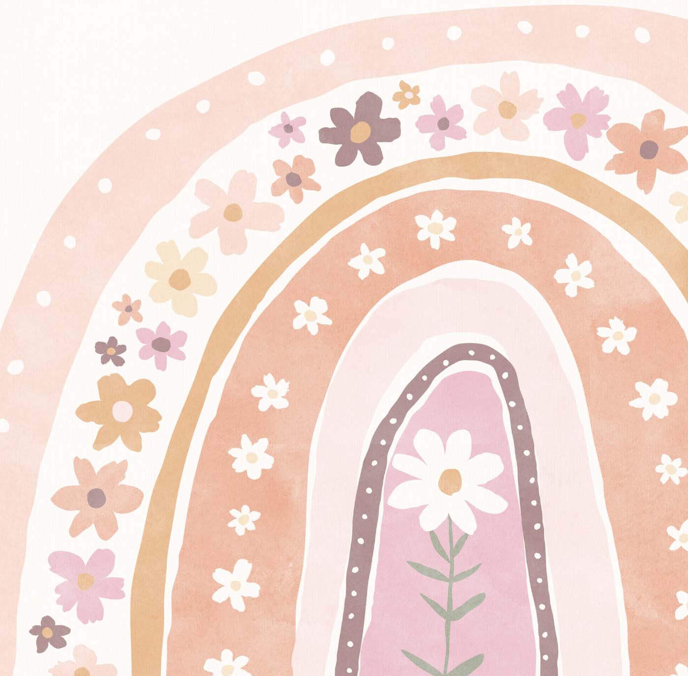 Pip+Phee Daisy Rainbow Art Print - Dusty Peach