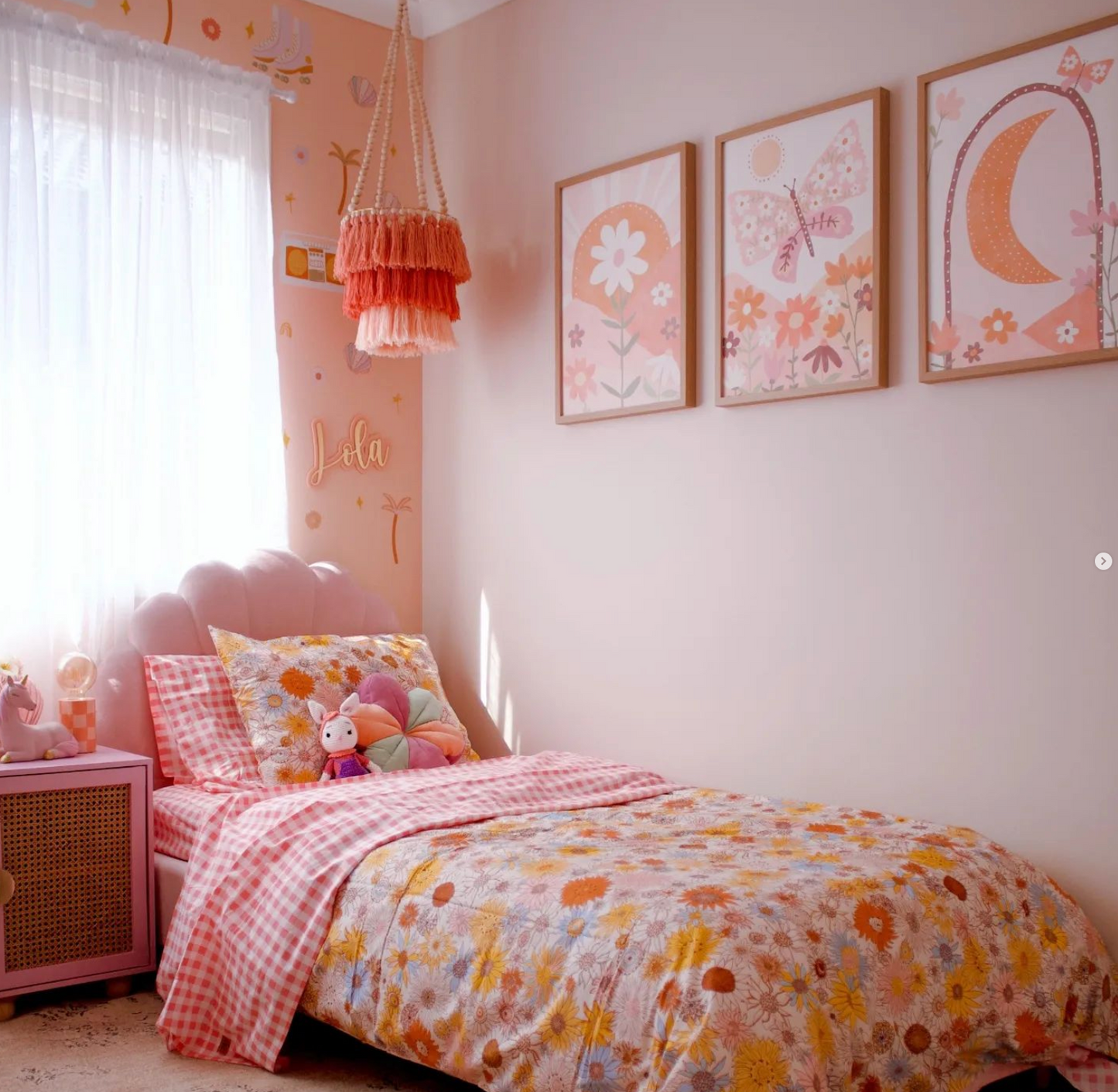 Pip+Phee Daisy Butterfly Art Print - Dusty Peach