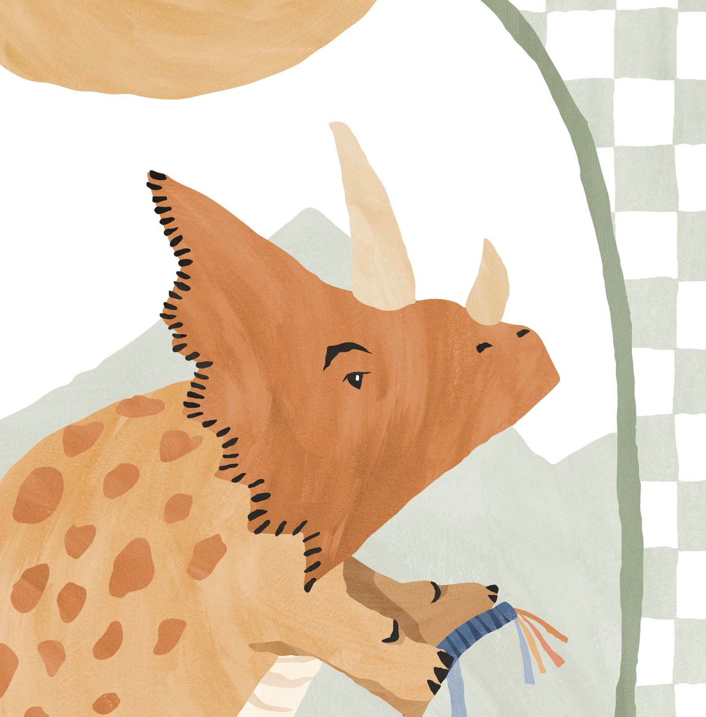 Pip+Phee Dino Riders Triceratops Arch Art Print
