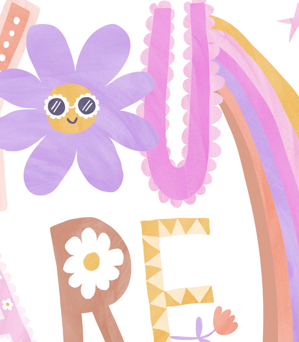 Pip+Phee Daisy You Are Magic Slogan Art Print