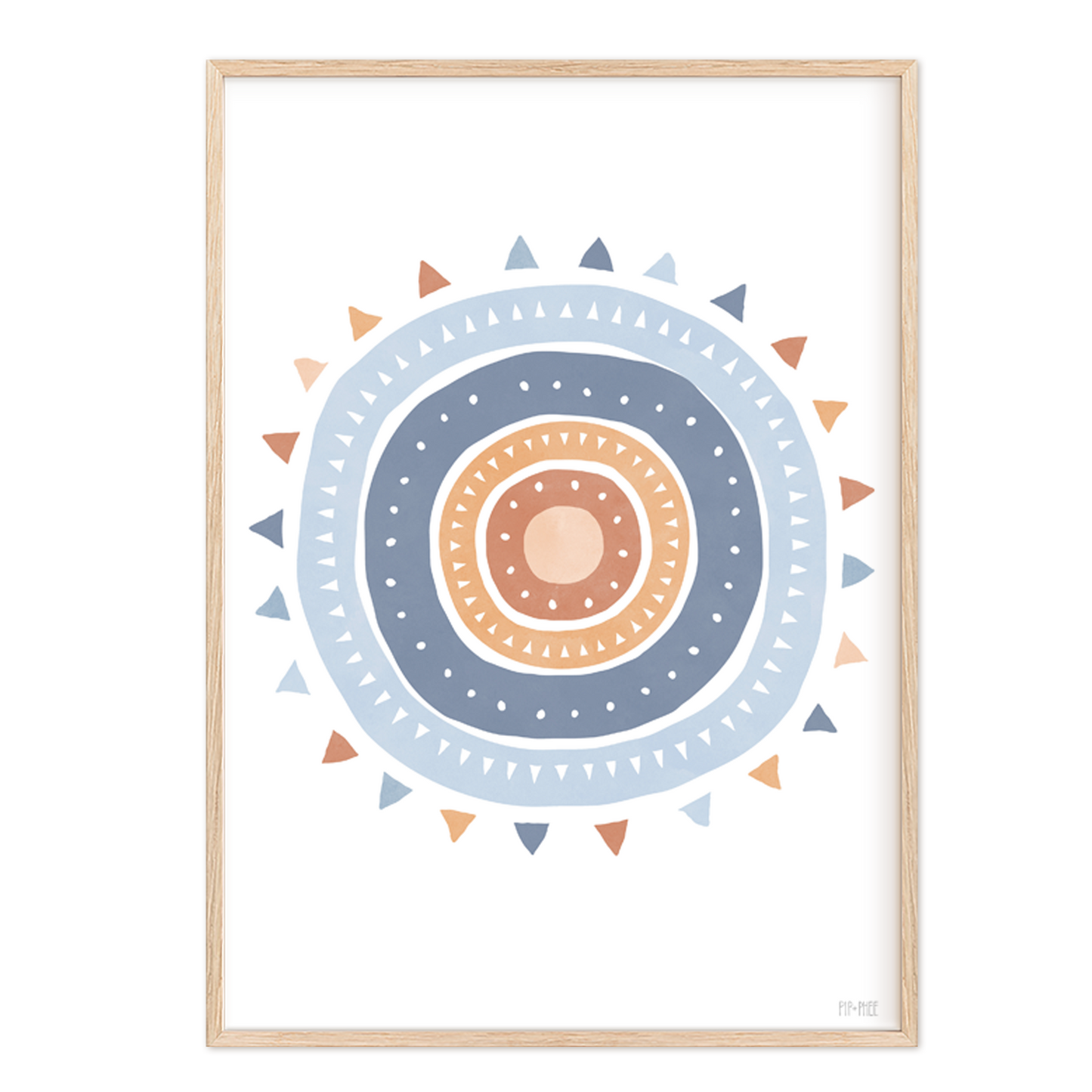 Pip+Phee Spring Sun Art Print - Dusty Blue