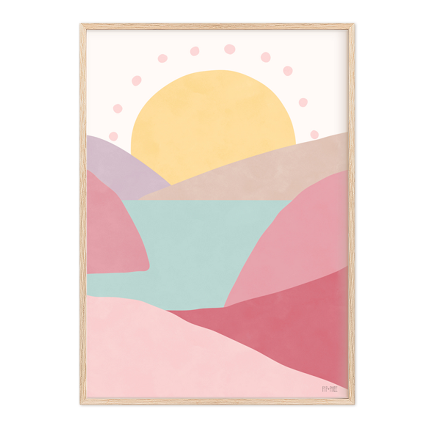 Pip+Phee Sunny Days Mountain Art Print - Dusty Pink