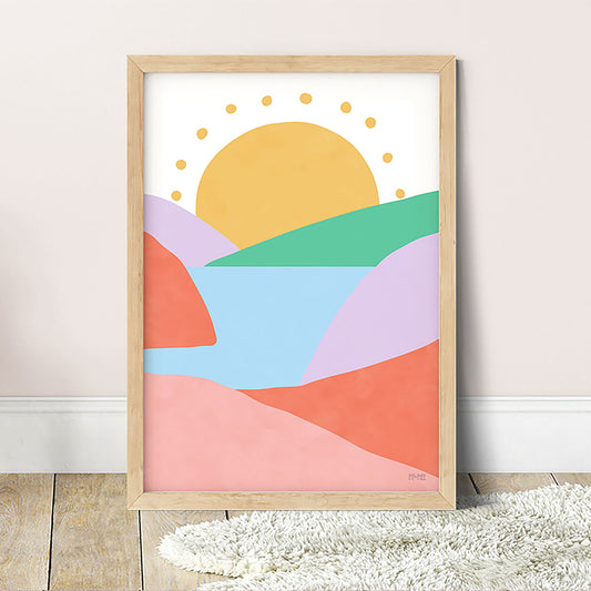 Pip+Phee Sunny Days Mountain Art Print - Bright