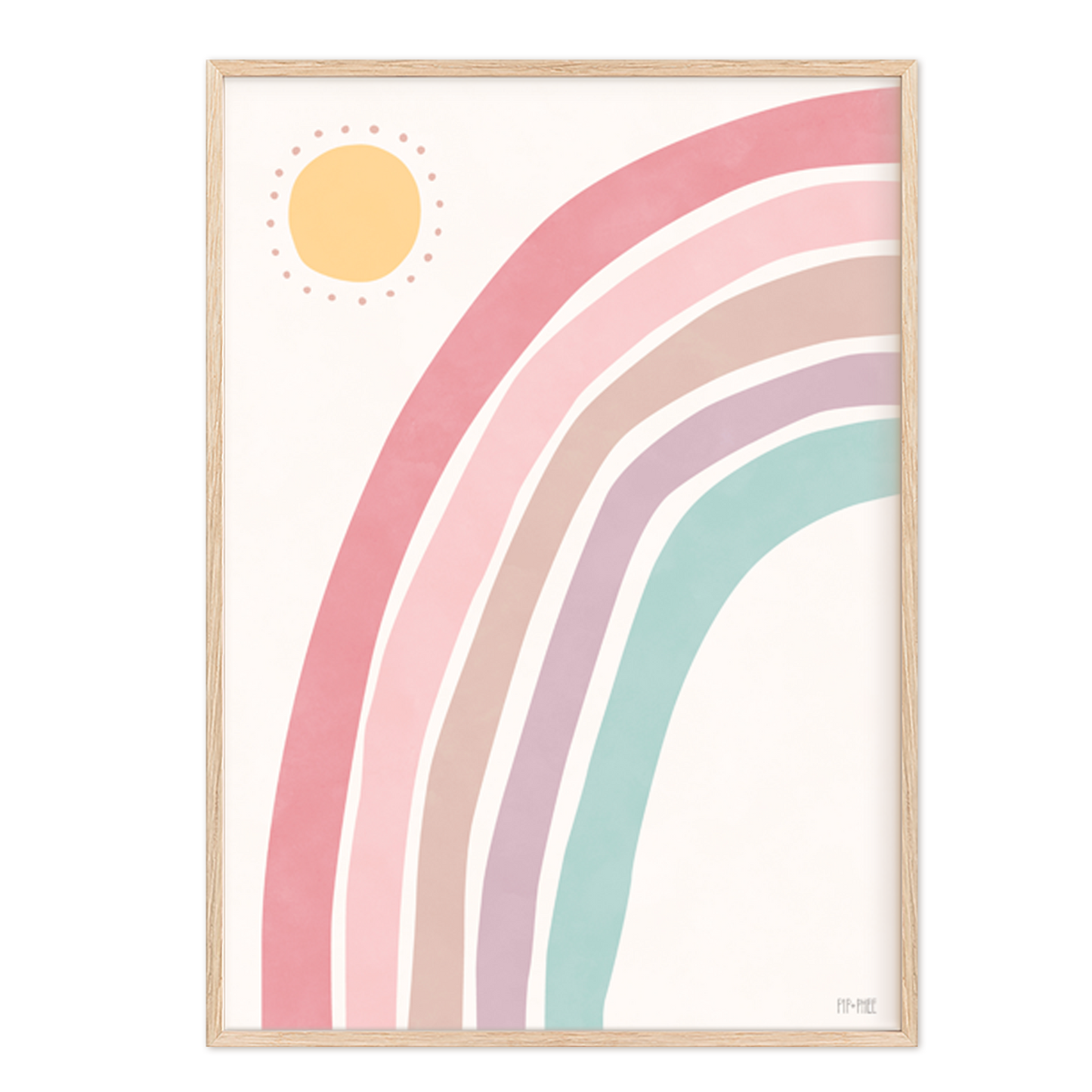 Pip+Phee Sunny Days Rainbow Art Print - Dusty Pink
