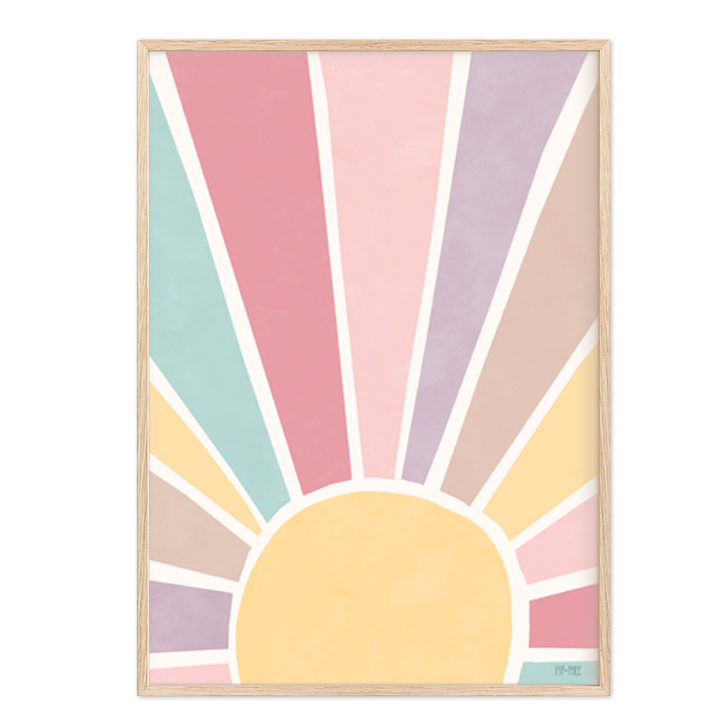 Pip+Phee Sunny Days Sunburst Art Print - Dusty Pink