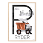 Pip+Phee Personalised Construction Truck Art Print - Different trucks to choose from