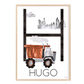 Pip+Phee Personalised Construction Truck Art Print - Different trucks to choose from