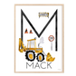 Pip+Phee Personalised Construction Truck Art Print - Different trucks to choose from