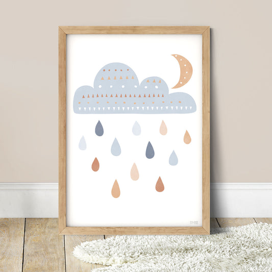 Pip+Phee Spring Rain Art Print - Dusty Blue
