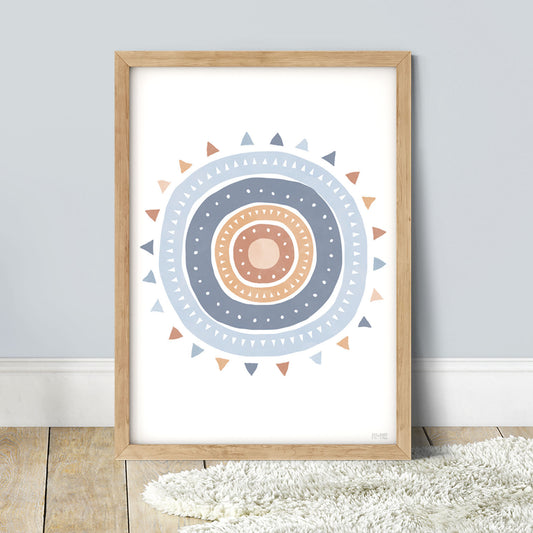 Pip+Phee Spring Sun Art Print - Dusty Blue