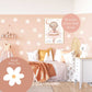 Pip+Phee Daisy Fabric Wall Decals - Reusable - Small Size - White Daisy Set