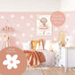 Pip+Phee Daisy Fabric Wall Decals - Reusable - Small Size - White Daisy Set