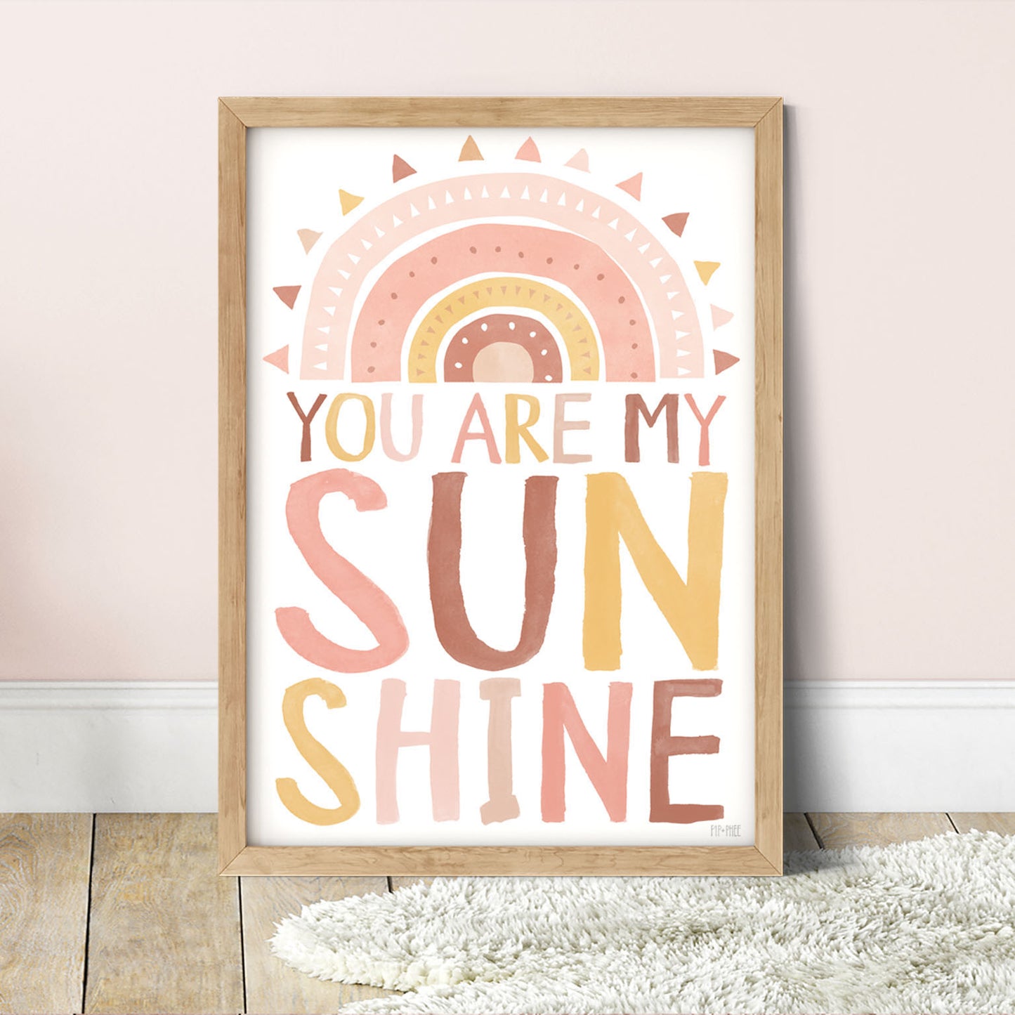 Pip+Phee You Are My Sunshine Art Print - Coral Sand