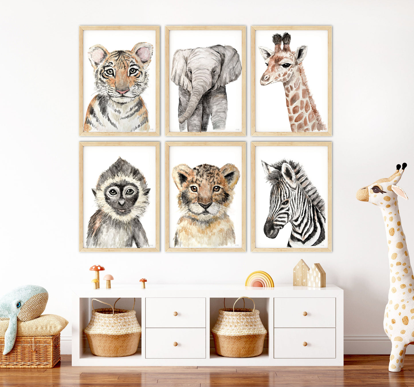 Pip+Phee Watercolour Jungle Monkey Art Print