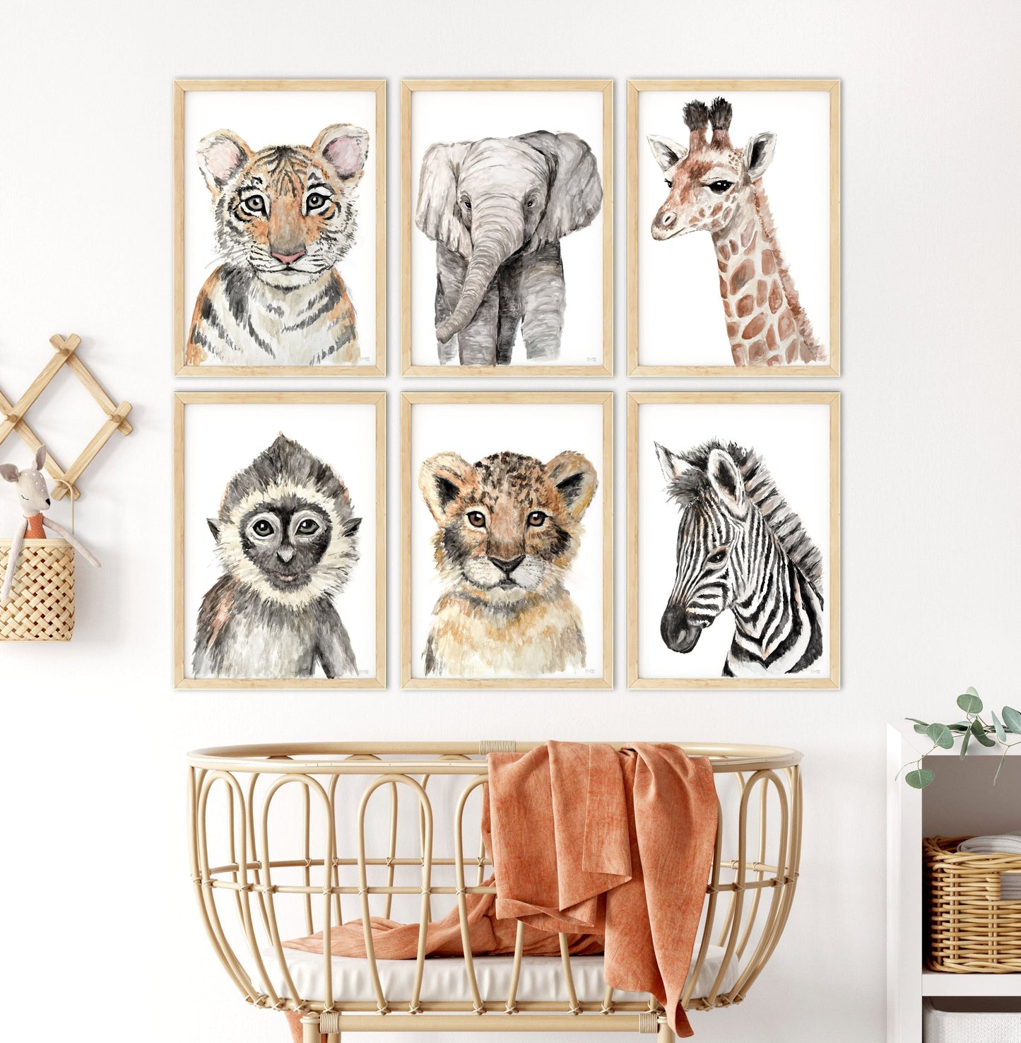 Pip+Phee Watercolour Jungle Zebra Art Print