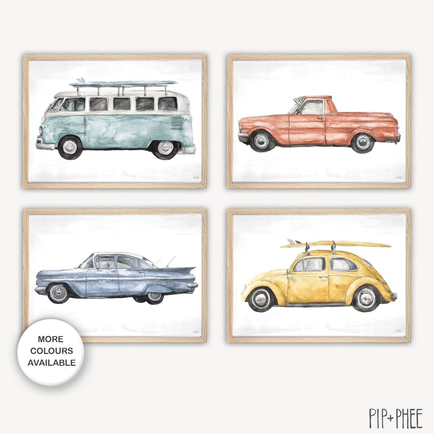 Pip+Phee Beetle Car Art Print - more colours available
