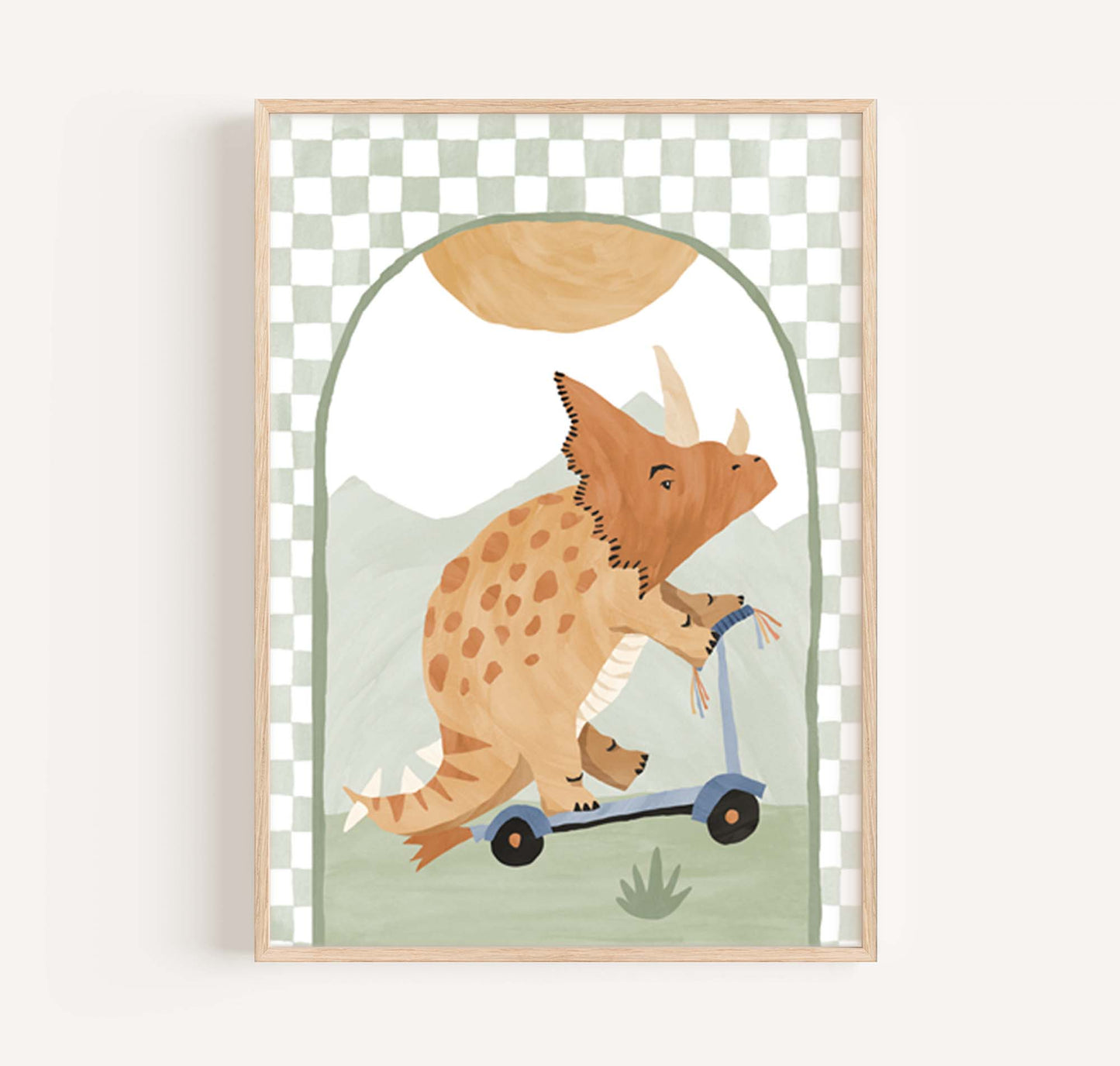 Pip+Phee Dino Riders Triceratops Arch Art Print