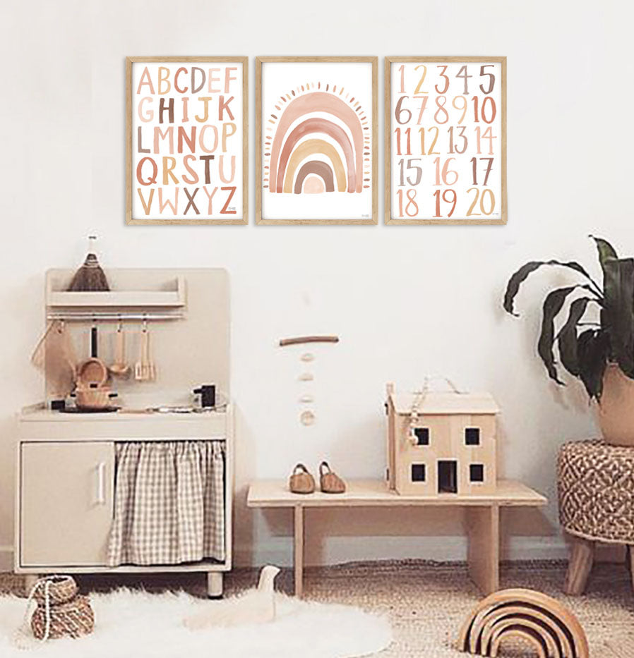 Pip+Phee Watercolour Rainbow Art Print - Rusty Sand