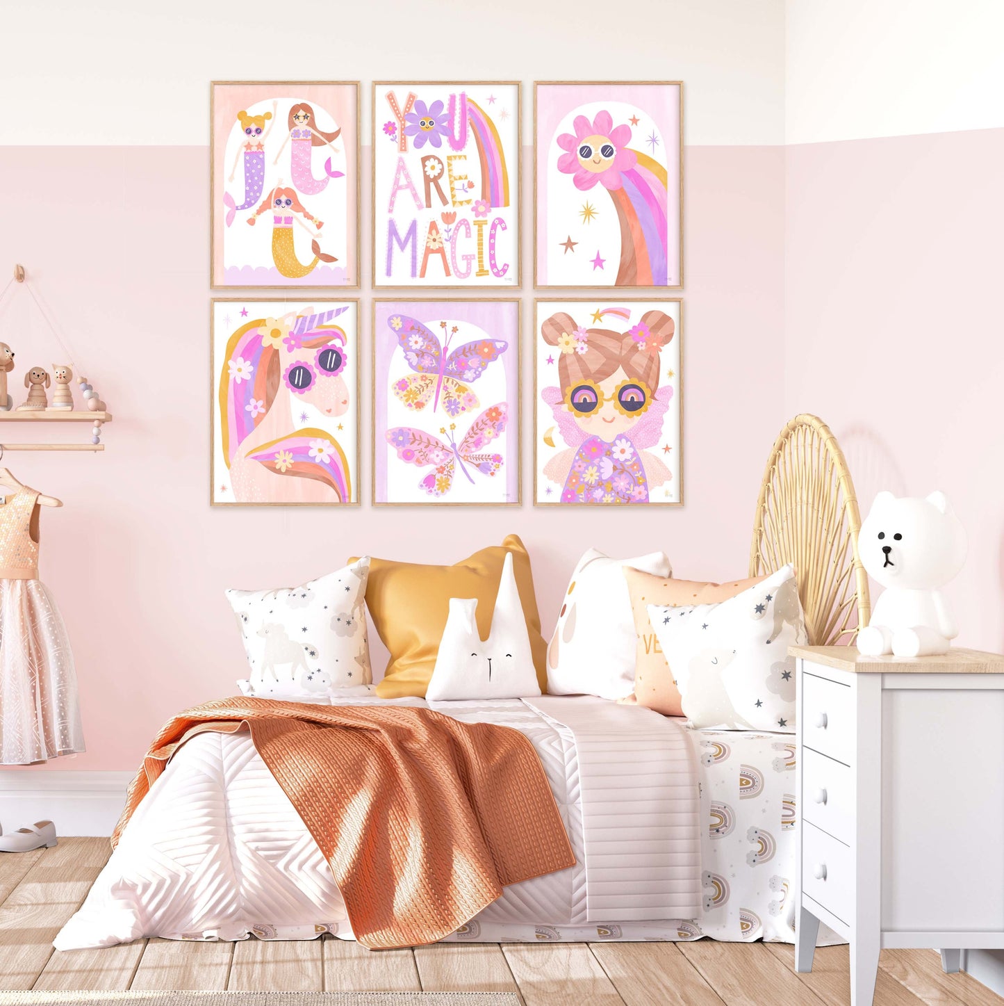 Pip+Phee Daisy You Are Magic Slogan Art Print