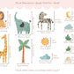 Pip+Phee Jungle Safari Animals Fabric Wall Decals - Small Size